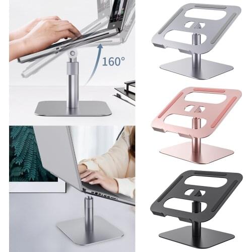Adjustable Laptop Stand Bracket Tablet Holder Support with Slide-Proof Silicone Pad for Home Office Desktop