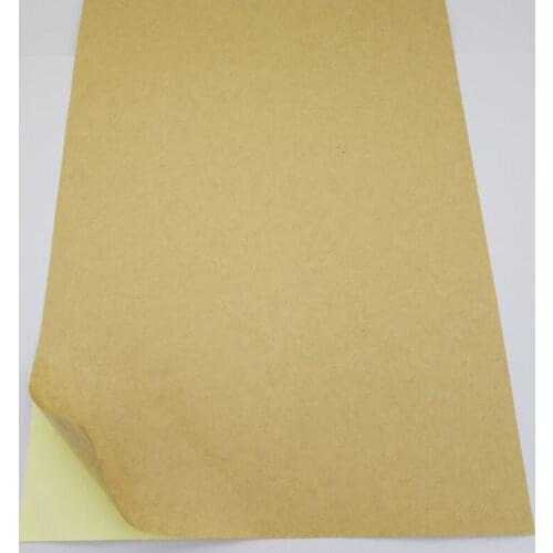 Standard shipping for Spain/Russia 100 sheets Self adhesive sticker A4 blank kraft paper label for laser / inkjet printer