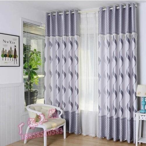 New Spiral Printed Curtain Cationic Jacquard Curtain Modern Simple Guest Curtain Shading Fabric Curtains for Living Room Bedroom