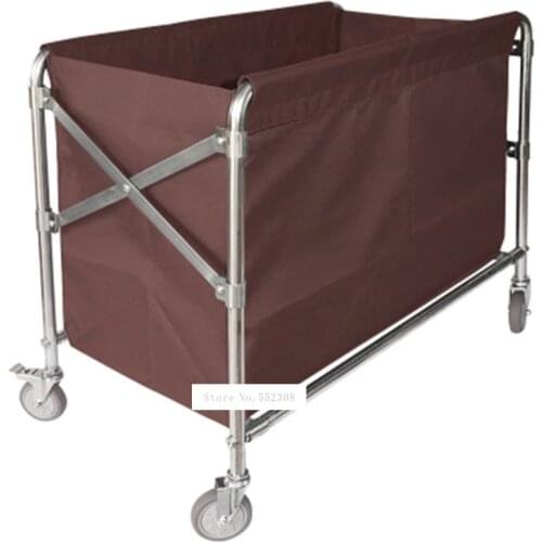 BCC01 Room Service Folding Trolley Stainless Steel Hotel Clean Storage Car Dirty Clothes Cart Cleaning Work Folding Storage Car