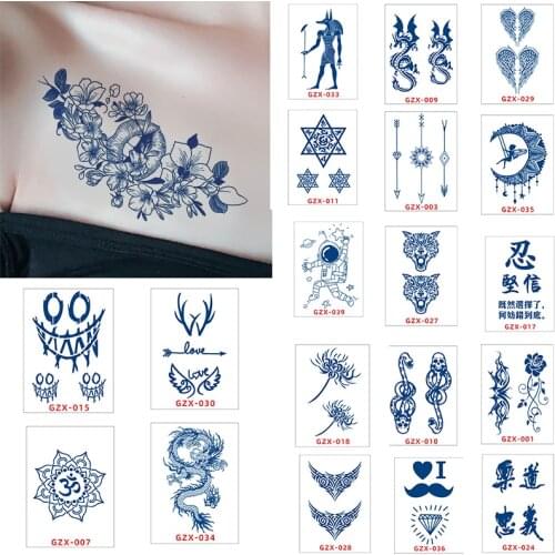 Herbal temporary tattoo for women ankle Rose Fox Fake Tato Sticker Waterproof Semi-permanent Tattoo Sticker Korean flower Tatto