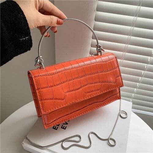 Underarm Shoulder Bag Female Designer Crossbody Bag Handbag Purse Retro Backpack Chain Fashion 2021 New PU Leather Stone Pattern