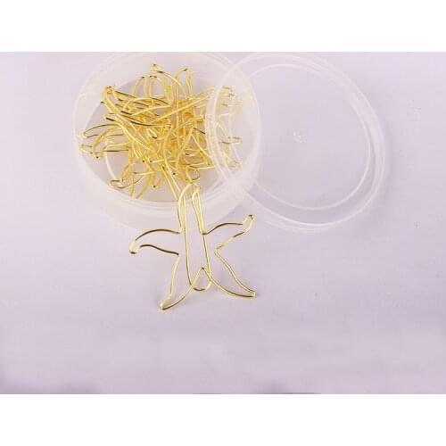Gold Starfish Paper Clips Multi-functional Metal Clips Needles Large paperclip Lovely Office Accessories Metal Paper Clips
