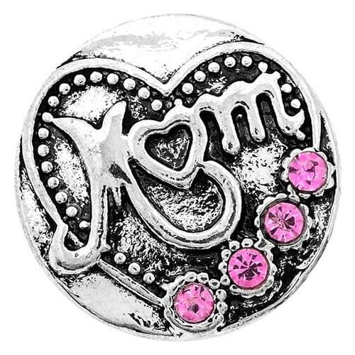 10pcs/lot Ginger Rhinestone Mom Snap Buttons Jewelry Fit Love 18mm Snap Bracelets for women diy Jewelry