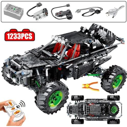 1233 Pcs City RC Racing Off-road Car MOC Model Building Blocks Creator Technical Remote Control Vehicle Bricks Toys for Children