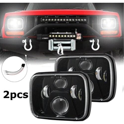 2PCS 120W 5X7 7X6 LED Headlight for 1986-1995 Jeep Wrangler YJ 1984-2001 Cherokee XJ