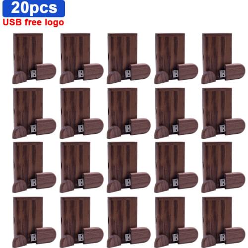 20pcs/lot Wooden USB Pendrive USB 2.0 Flash Drive 4GB 8GB 16GB 32GB 64GB Cle USB Stick for Photography Wedding Gifts(Free Logo)