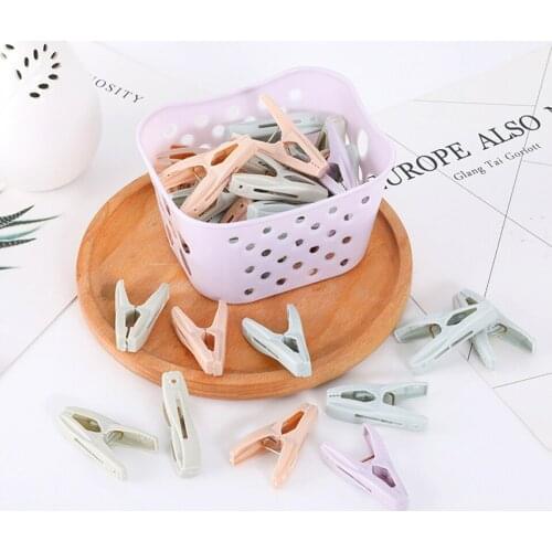 24Pcs PP Clothespins Clothes Pegs Laundry Hanging Pin Clip Household Clothespins Socks Underwear Drying Rack Holder