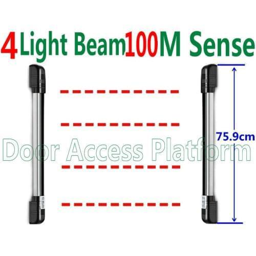 4 IR Light Beams+100 Meter Sensing Distance Factory Guard Burglar alarm Fence Sensor Gate Alarm Infrared Car photocell security