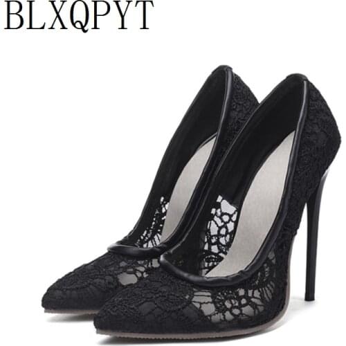 BLXQPYT 2019 Big Size 34-48 Fashion Sexy Pointed Toe Women Pumps Platform High Heels12CM Ladies Wedding Party Shoes Woman 8735
