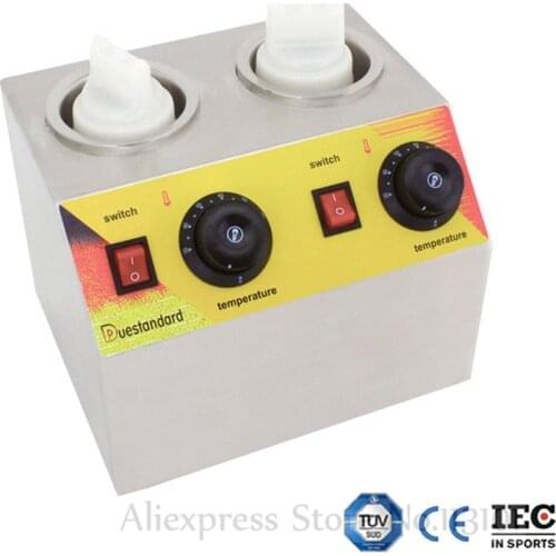 Commercial Chocolate Sauce Warmer 2 Bottles Cheese Pastic Heating Machine Electric Jam Butter Cream Heater 110V / 220V
