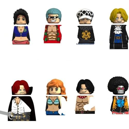 8 Style One Piece Anime Character Cartoon Puzzle Assembling Building Block Action Figure Doll OPP Bag Child Toys Christmas Gift