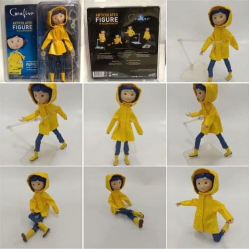 7inch 18cm Secret Door Coraline Puerta Secreta Raincoat Take Off Action figure Toy Doll Gift
