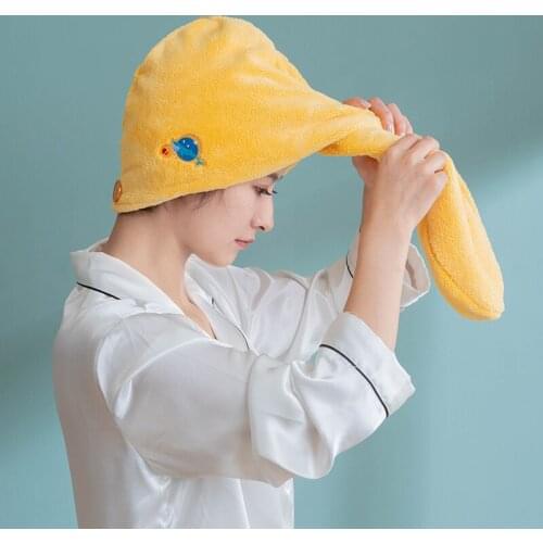 Lovely dry hair cap girl water absorption fast dry super headscarf dry hair cap adult thick bath cap
