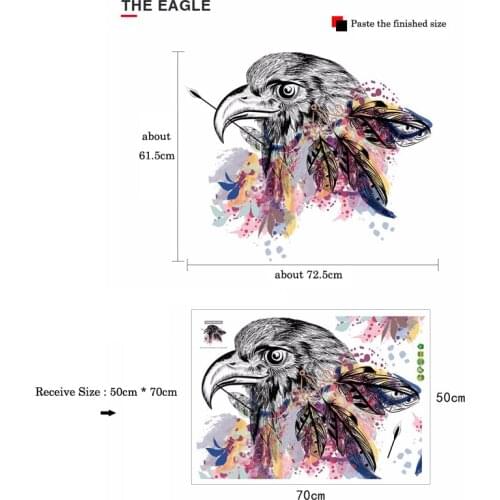 Creative Fearless Eagle wall stickers diy sticker living room background home decoration animals print decals mural art poster