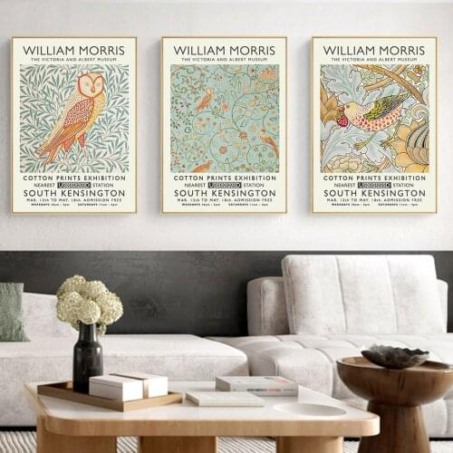 Swan Owl Bird Leaf Flower William Morris Wall Art Canvas Painting Nordic Posters And Prints Wall Pictures For Living Room Decor