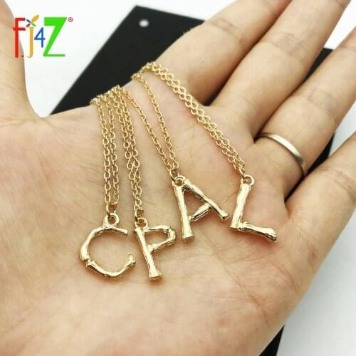 F.J4Z New Hot Mini Letter Necklaces Popular Designer A-Z 26 Letters Pendant Necklaces Short Initial collares Letter Jewelry