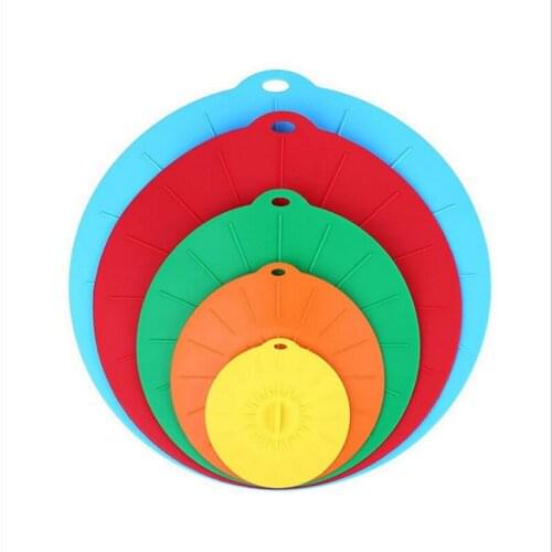 Set of 5 Silicone Microwave Bowl Cover Food Wrap Bowl Pot Lid Food Fresh Cover Pan Lid Stopper Bowl Covers Cooking Kitchen Tools