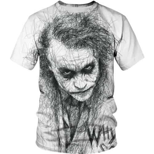 New Clown Summer 3d Flame T -Shirt Printed Short Sleeved T -Shirt Men Round Neck T -Shirt Women And Men3d Harajuku T -Shirt 5xl