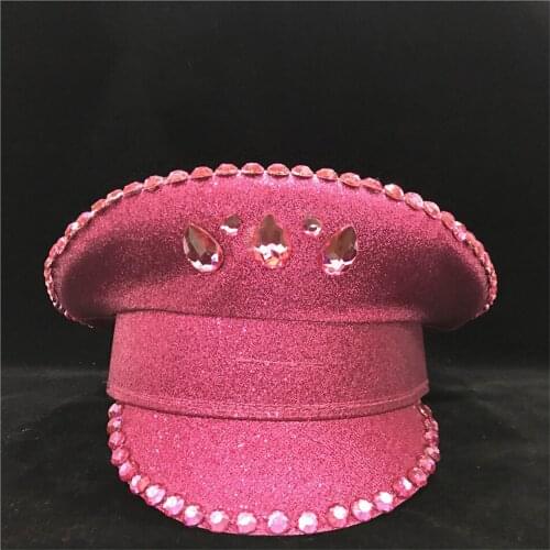 Steampunk 2019 New Women Police Hat Pink Cotton Military Hat Captain Hat Guard Adult Hat 3 Size