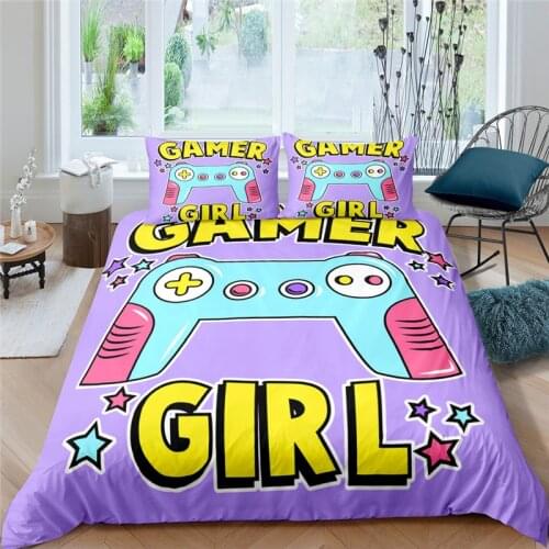 Luxury 3D Cartoons Game Console Printed Kids Bedding Set Comfortable Gamepad Duvet Cover Pillowcase Home Textile Queen/King Size