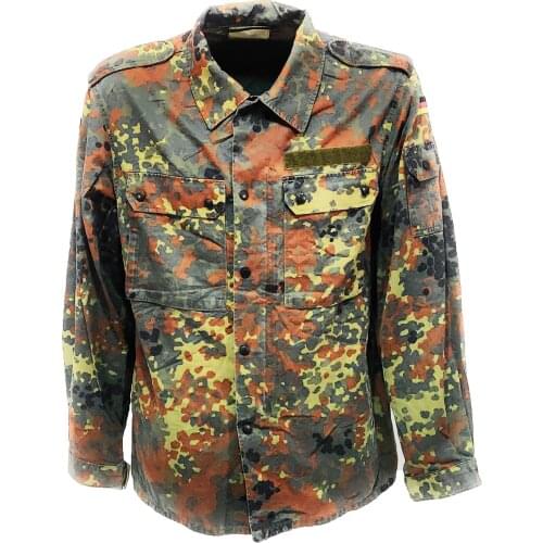 Shirt men Military German flecktarn original buttons and zipper pockets