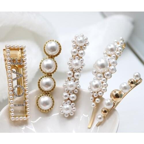 LEADERBEADS 2019 Trendy Simulated-Pearl Alloy Hairpins for Womens Wedding Party Charm Hairsticks Girls Bohemian Gift Headwear