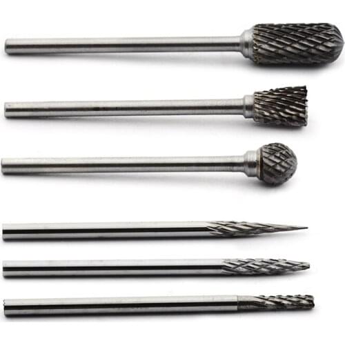 Carbide grinding head tungsten steel rotary file drilling bit woodworking metal marble milling cutter engraving knife