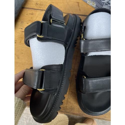 NEW type Summer Women Flats Sandals Shoes Casual Sandals WITH LOGO Rome Gladiator Shoes Black