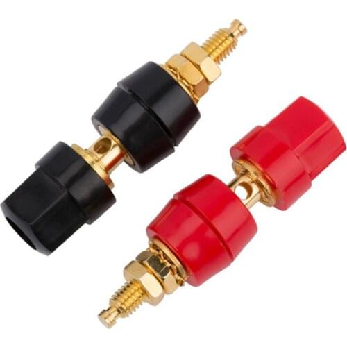 1 Pair 4mm Banana Plug Amplifier Terminal Binding Post Speaker Jack Red Black Connector