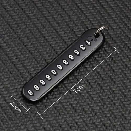 1 PC Anti-Lost Car Keychain Phone Number Card Keyring Phone Number Plate Lock Key Ring Auto Vehicle Key Chain Car Accessories
