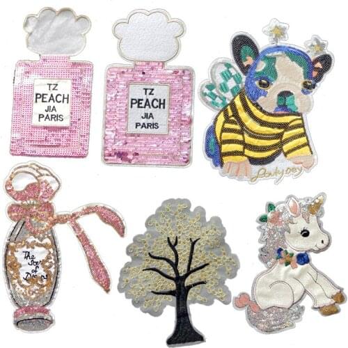 1 PCS Perfume Bottle, Cartoon Animal, Dog, Horse, Tree, Garment, Sequins, Sewing Applique, DIY Garment Bag, Garment Accessories