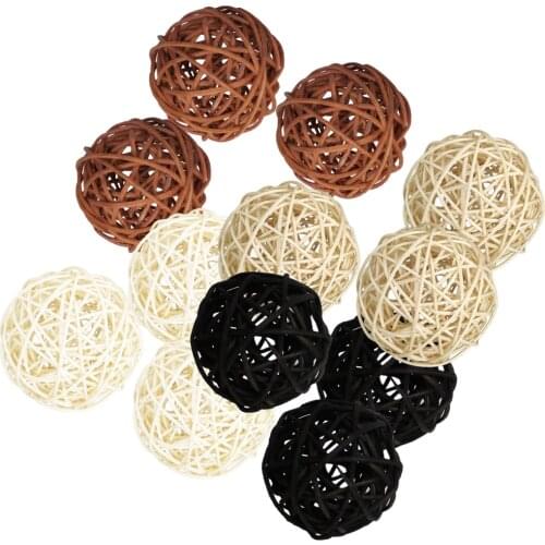12Pcs Mix Decorative Rattan Twig Vase Bowl Filler Rattan Wicker Cane Ball 50mm