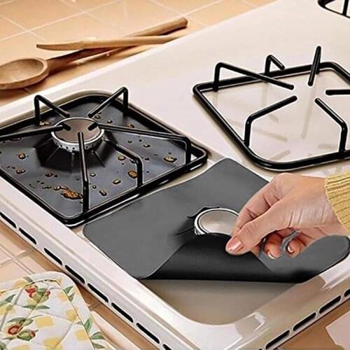 2/4pcs Protectors Reusable Gas Stove Burner Covers Kitchen Mat Gas Stove Stovetop Protector Cleaning Pad Liner Cover Gas Stove