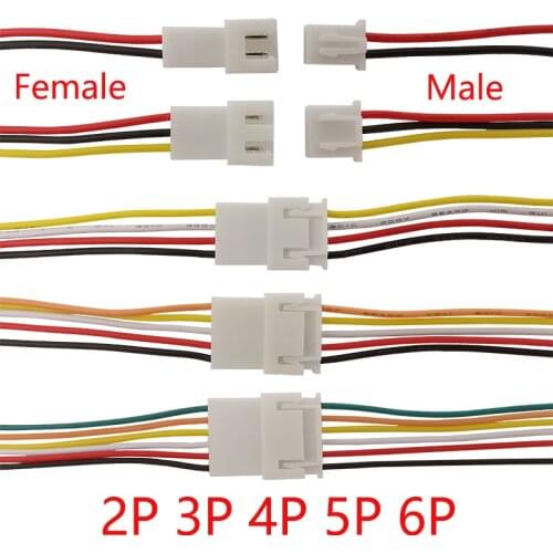 2/5/10Pairs JST XH 2.54mm XH 2.54 2P 3P 4P 5P 6 Pin Wire Cable Connector JST 2.54 Male Female Plug Socket Cables 20CM 26AWG