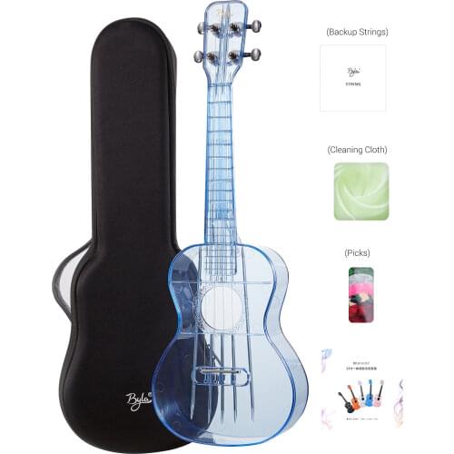 23inch Ukulele Transparent Ukulele Ukelele Air-nova with Gig Bag Strings Picks Cleaning Cloth Music Book mini guitar