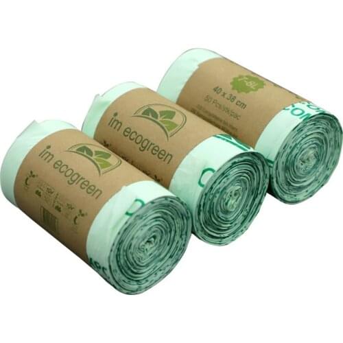 50pcs Garbage Bags Biodegradable Trash Bags Compostable Bags Rubbish Bags Wastebasket Liners Bags for Kitchen