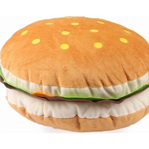 55*55cm soft hamburger cushion plush stuffed back cushion throw pillow stuffed toy doll gift