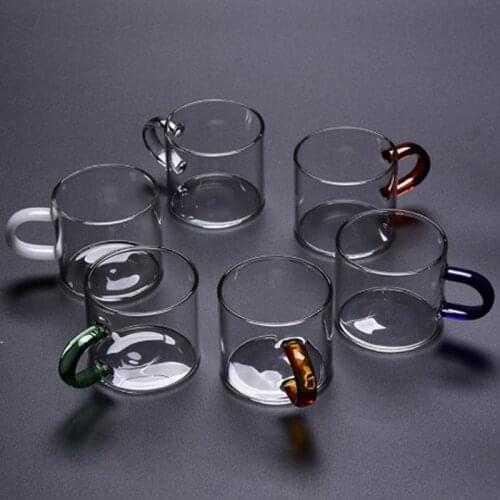 6Pcs 50ml -150ml glass double insulation cup espresso coffee cup heat resistant glass kungfu tea set tea cup