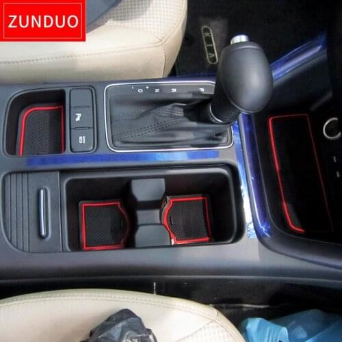 ZUNDUO Anti-Slip Gate Slot Cup Mat For Sorento 2010 - 2019 Interior Accessories Non-Slip Door Pad Car Sticker Rubber Coaster