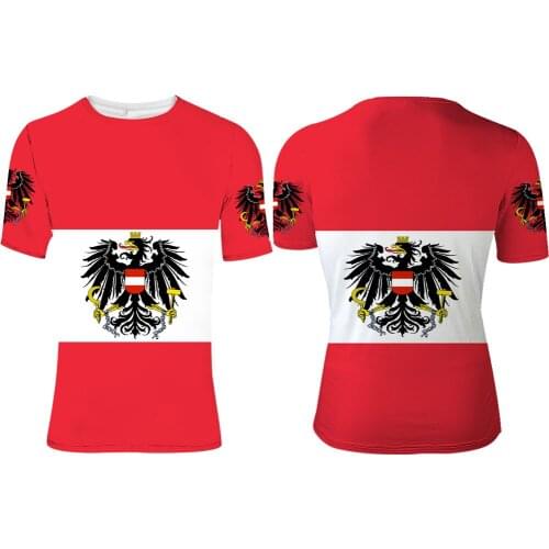 AUSTRIA male youth shirt free custom made name number print photo tees aut country t shirt german nation at flag clothing