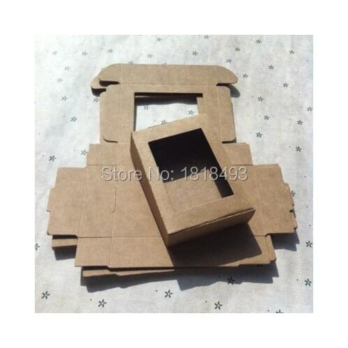 Free shipping 50 pcs a lot 8.5x6x2.2cm retro kraft packing box/cardcase with openings/cosmetics box/ handmade soap box/ gift box