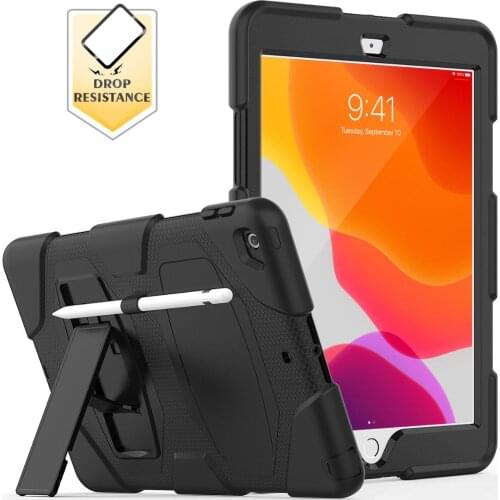 For iPad 7th 8th generation 2019 2020 Case Silicone Shockproof with Built-in Kickstand for ipad cases 10.2 inch Protective Cover