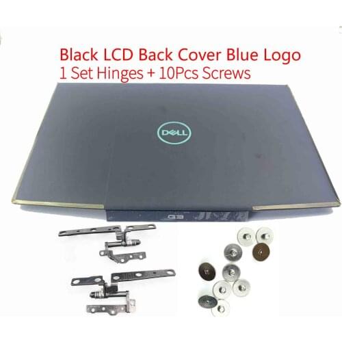 For Dell G3 15 3590 Black LCD Back Cover Blue logo 0747KP Hinges Set 10 X Screws