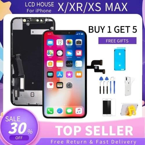 Display For iPhone X XR XS Max LCD Screen OLED With 3D Touch Digitizer Assembly No Dead Pixel Replacement AAA True Tone Pantalla