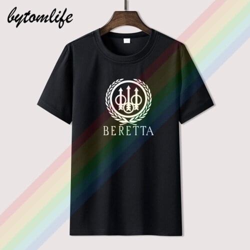 BERETTA T-Shirt Weapon T-Shirt Summer Print black T Shirt Clothes Popular Shirt Cotton Tees Amazing Short Sleeve Unique Men Tops