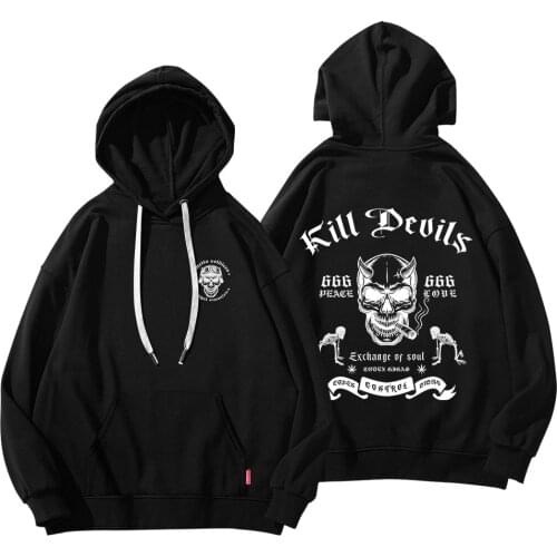 Skull Oversized Hoodies Gothic Punk Graphic Sweatshirts Streetwear Hip Hop Cool Hipster Pullover Hooded Jacket Grunge Clothes
