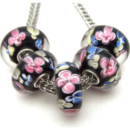 JGWGT 3055 5X 100% Authenticity S925 Sterling Silver Beads Murano Glass beads Fit European Charms Bracelet diy jewelry Lampwork