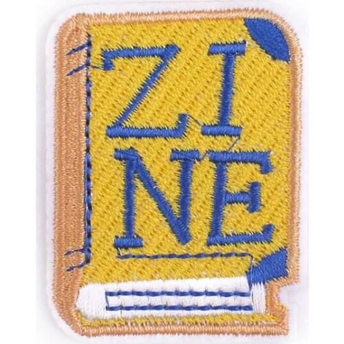 Book Patch Hippie Letter Embroidered Patches For Clothing Cartoon Stickers DIY Patches On Clothes Applique Patch