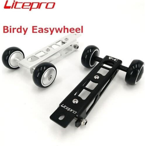 Litepro Birdy 2/3 Folding Bike Easywheel Aluminum Alloy Easy Wheel Black Silver